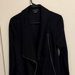 Trouve Women's Black Blazer with Zipper Detail
